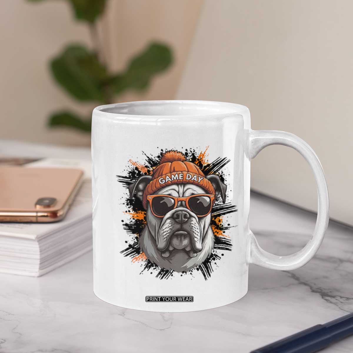 Bulldog Football Spirit Coffee Mug Game Day Dog Lover Gift TS12 Print Your Wear