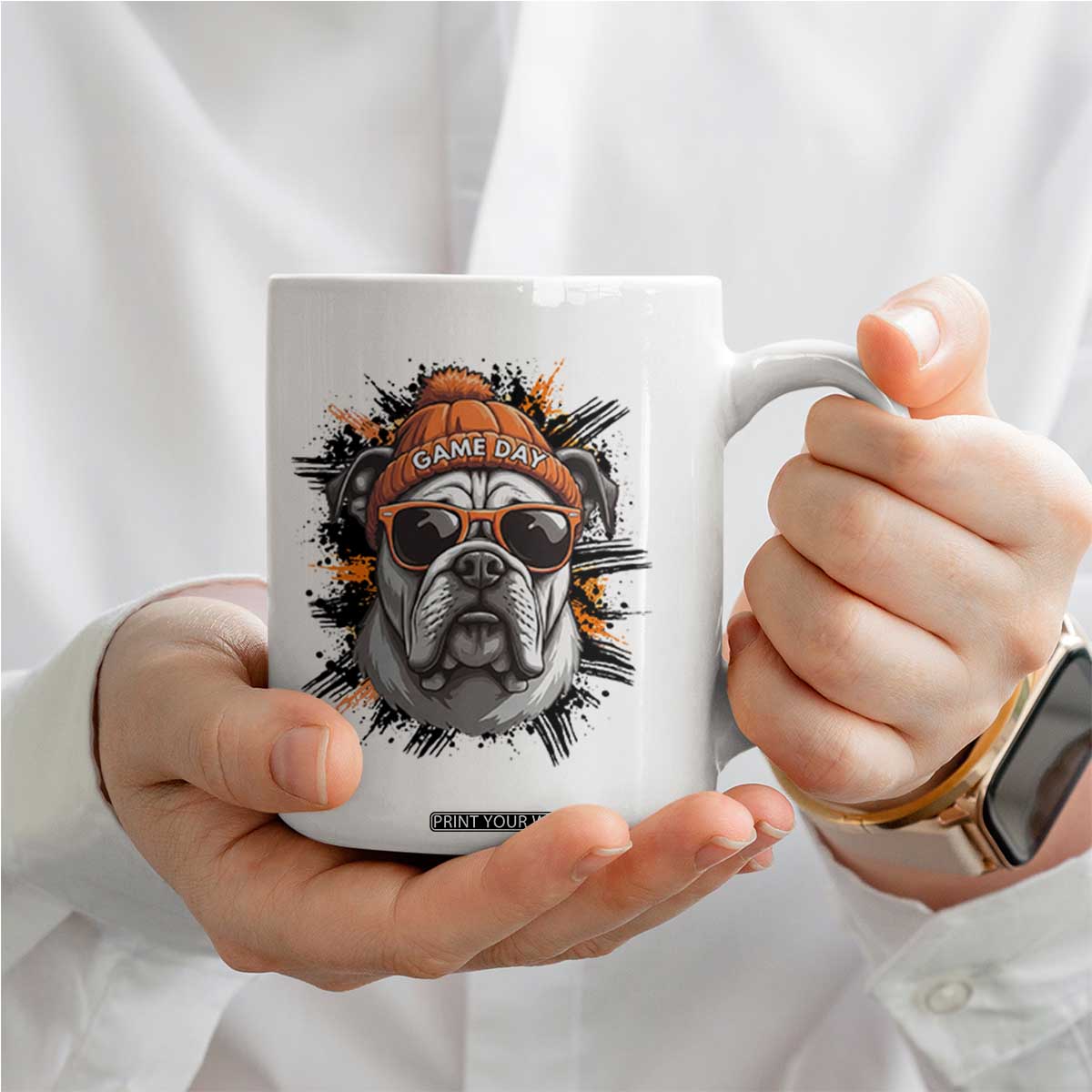Bulldog Football Spirit Coffee Mug Game Day Dog Lover Gift TS12 Print Your Wear