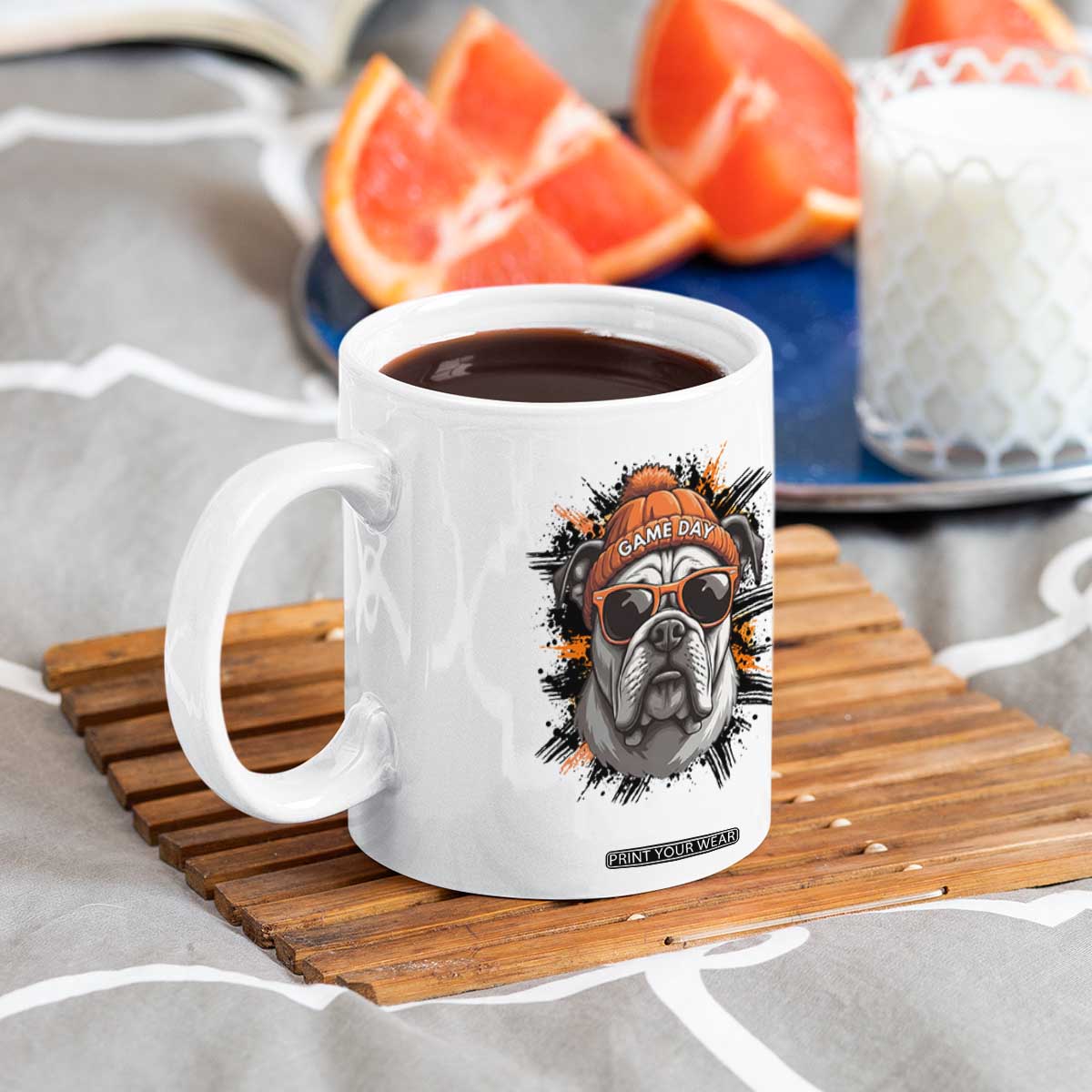 Bulldog Football Spirit Coffee Mug Game Day Dog Lover Gift TS12 Print Your Wear
