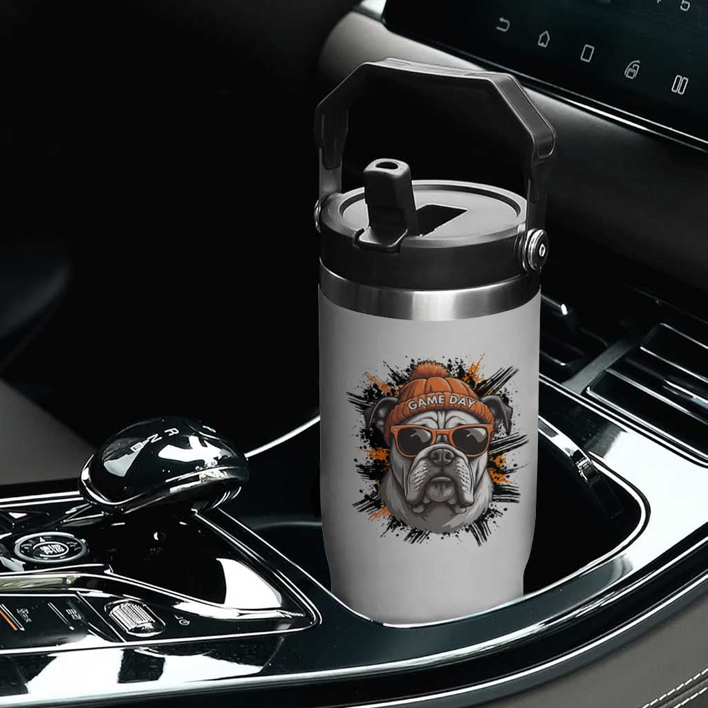 Bulldog Football Spirit Flip Straw Tumbler Game Day Dog Lover Gift TS12 Print Your Wear