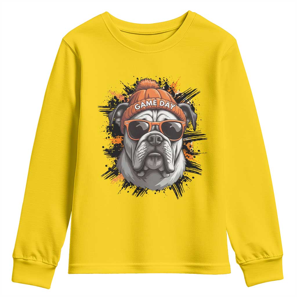 Bulldog Football Spirit Youth Sweatshirt Game Day Dog Lover Gift TS12 Daisy Print Your Wear