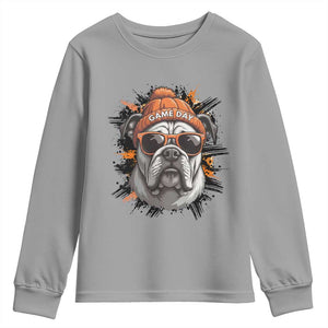 Bulldog Football Spirit Youth Sweatshirt Game Day Dog Lover Gift TS12 Sport Gray Print Your Wear