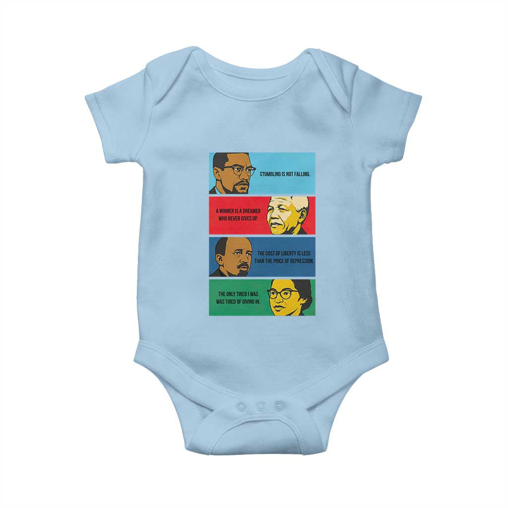 African American Leaders History Quote Gift Baby Onesie TS12 Light Blue Print Your Wear