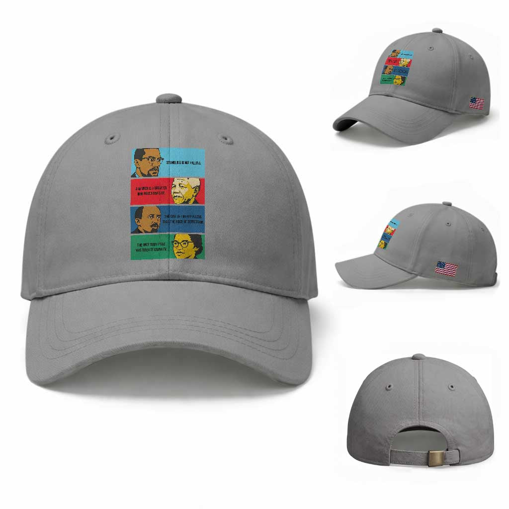 African American Leaders History Quote Gift Baseball Cap TS12 Baseball Cap Universal Fit Sport Gray Print Your Wear