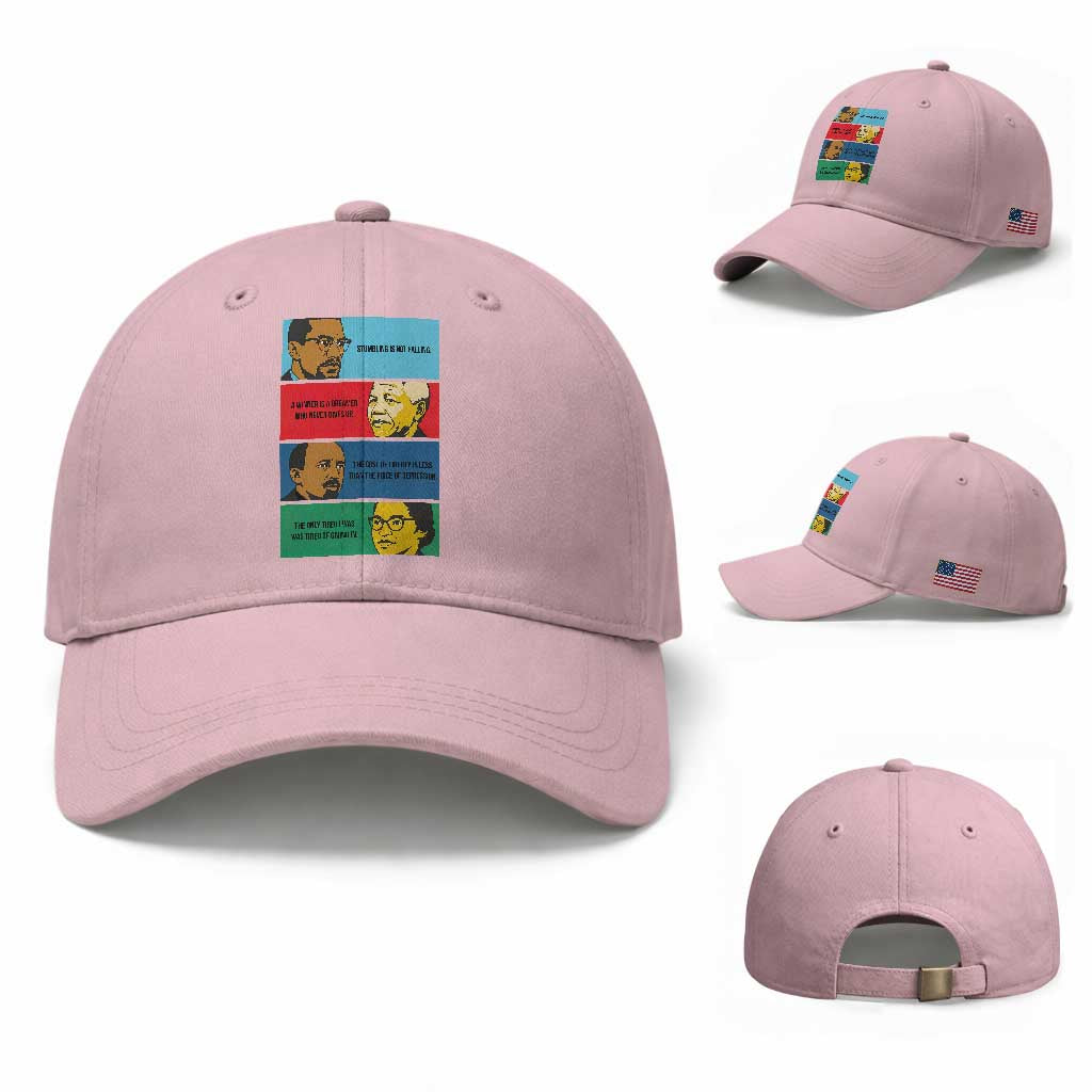 African American Leaders History Quote Gift Baseball Cap TS12 Baseball Cap Universal Fit Light Pink Print Your Wear