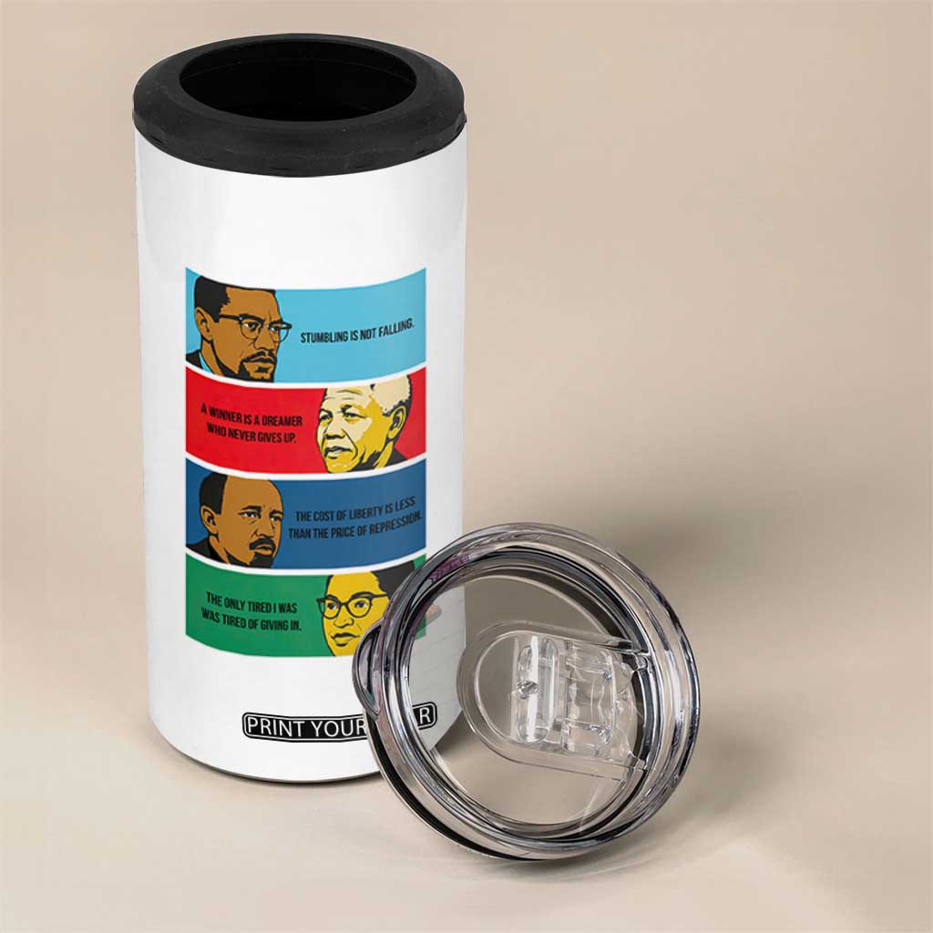 African American Leaders History Quote Gift 4 in 1 Can Cooler Tumbler TS12 Print Your Wear