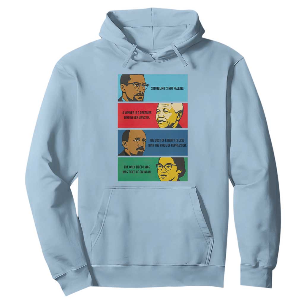 African American Leaders History Quote Gift Hoodie TS12 Light Blue Print Your Wear