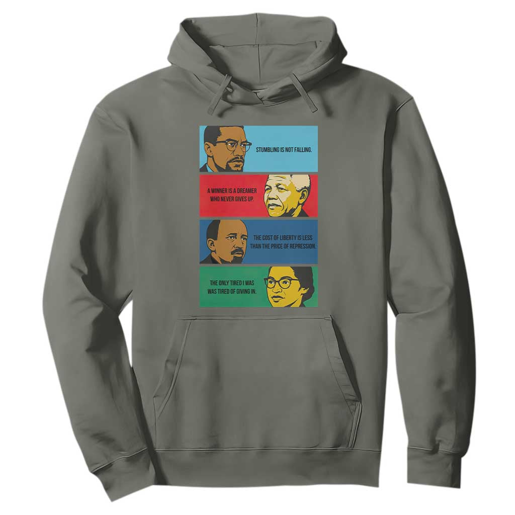 African American Leaders History Quote Gift Hoodie TS12 Military Green Print Your Wear