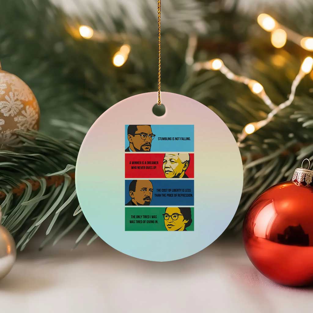 African American Leaders History Quote Gift Ceramic Ornament TS12 1pc Pastel Print Your Wear