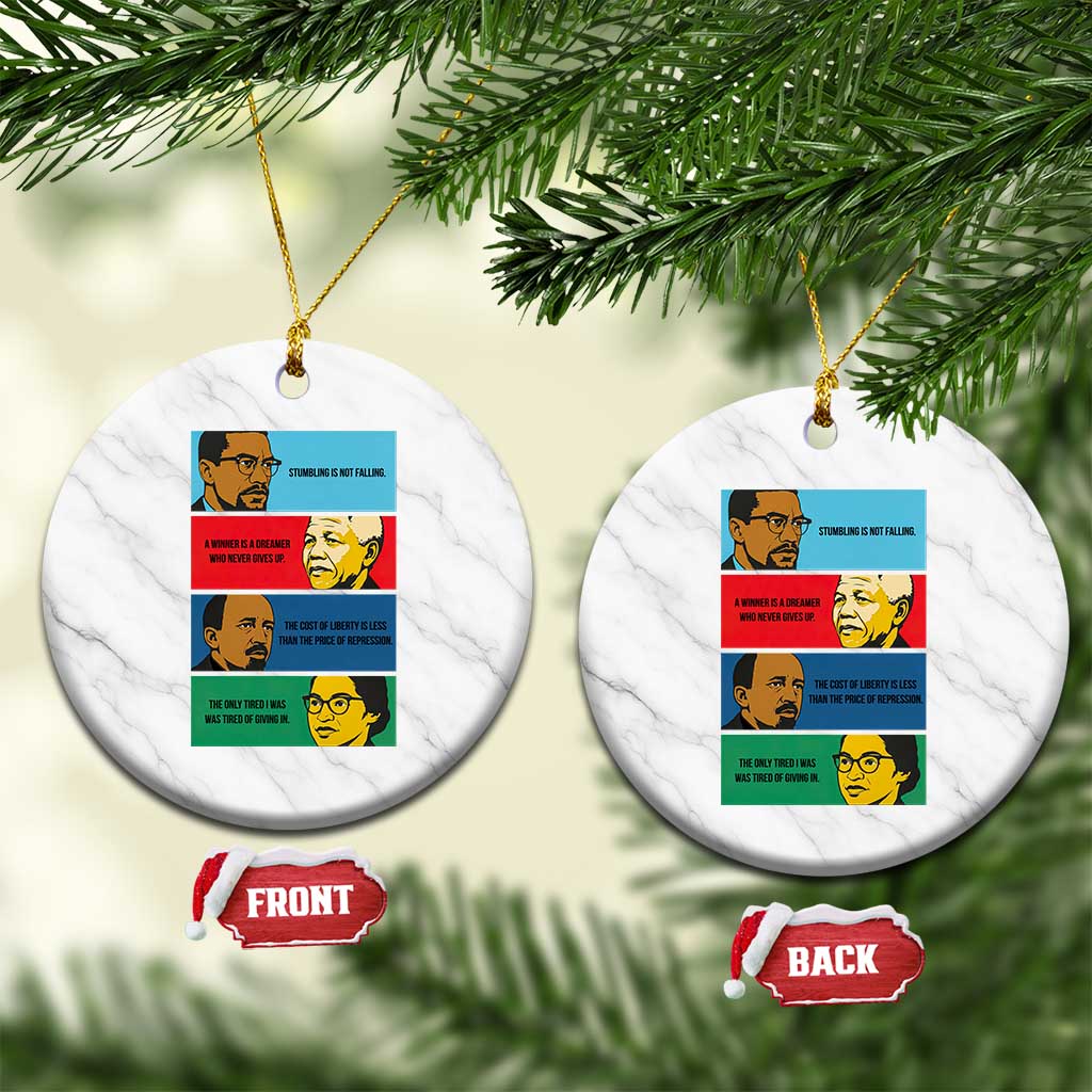 African American Leaders History Quote Gift Ceramic Ornament TS12 1pc White Marble Print Your Wear