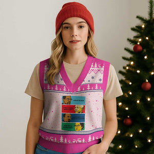 African American Leaders History Quote Gift V-Neck Knit Sweater Vest TS12 Hot Pink Print Your Wear