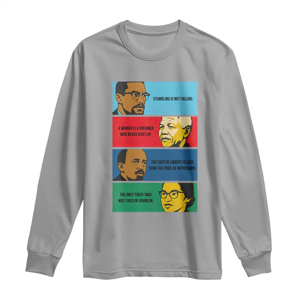 African American Leaders History Quote Gift Long Sleeve Shirt TS12 Sport Gray Print Your Wear