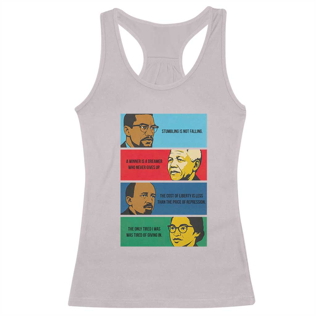 African American Leaders History Quote Gift Racerback Tank Top TS12 Ice Gray Print Your Wear