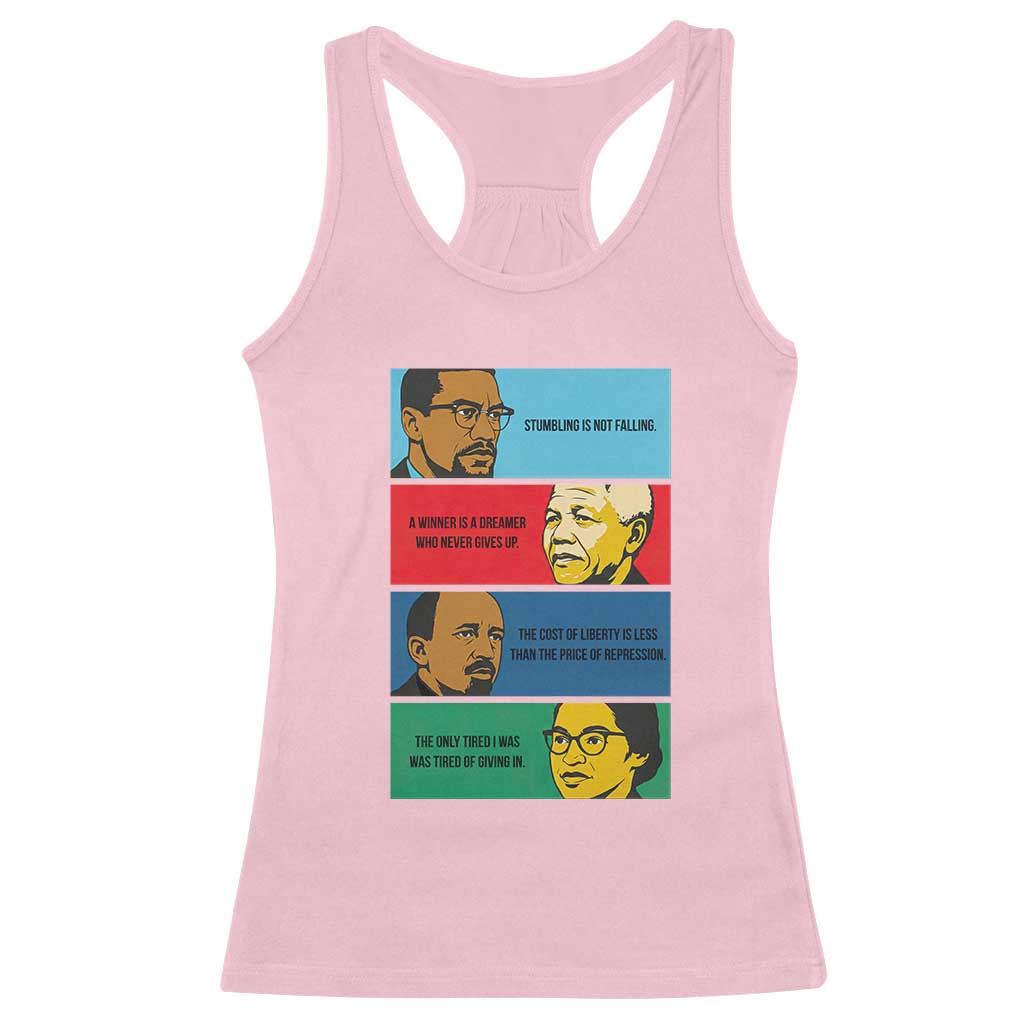 African American Leaders History Quote Gift Racerback Tank Top TS12 Light Pink Print Your Wear