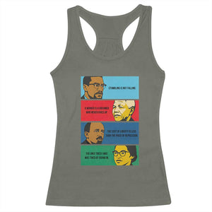 African American Leaders History Quote Gift Racerback Tank Top TS12 Military Green Print Your Wear