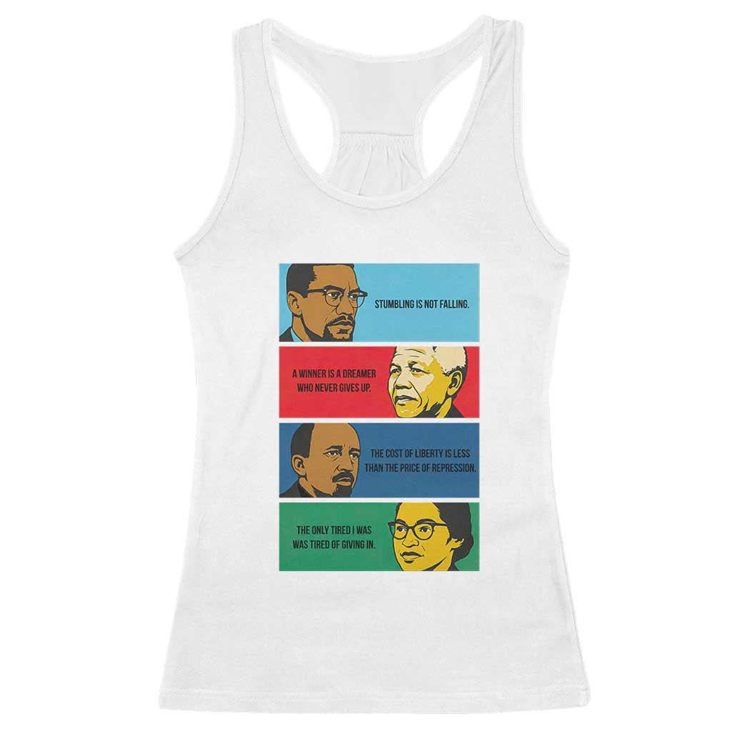 African American Leaders History Quote Gift Racerback Tank Top TS12 White Print Your Wear