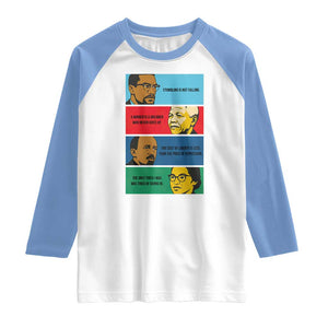 African American Leaders History Quote Gift Raglan Shirt TS12 White Carolina Blue Print Your Wear