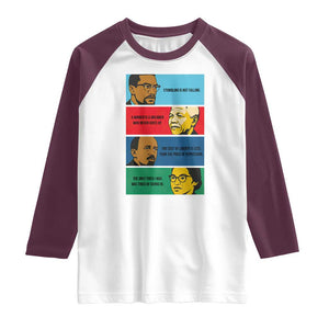 African American Leaders History Quote Gift Raglan Shirt TS12 White Maroon Print Your Wear