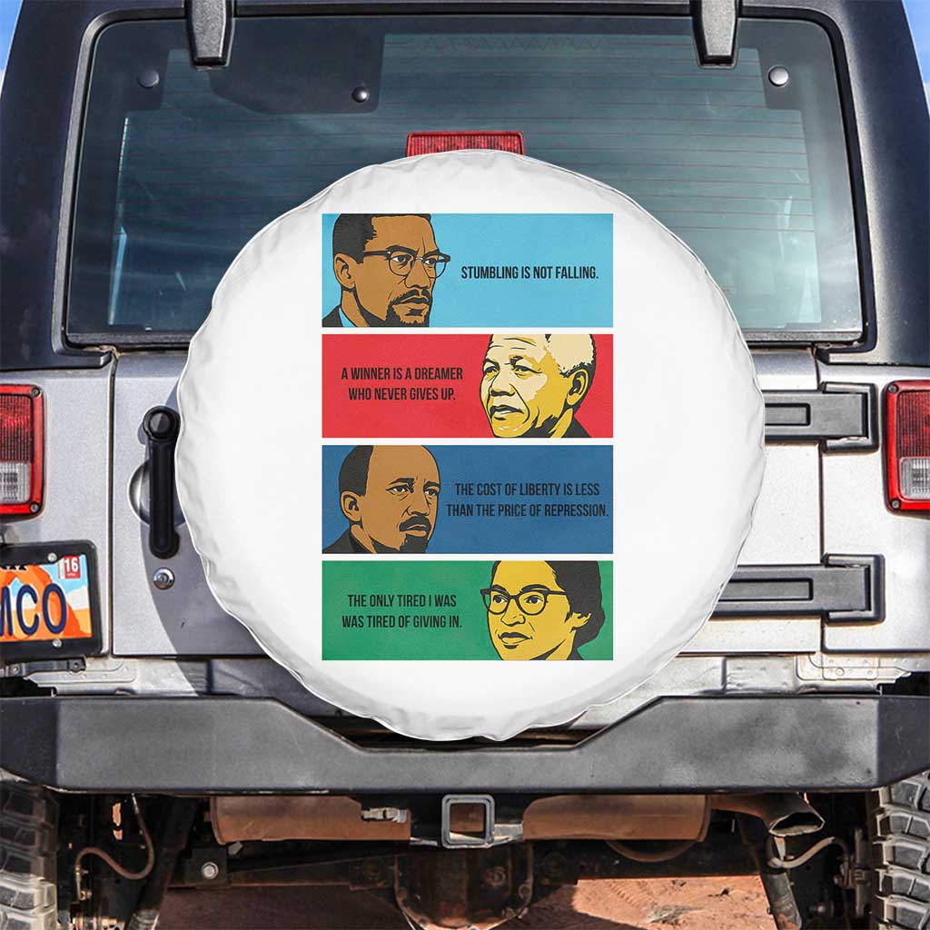 African American Leaders History Quote Gift Spare Tire Cover TS12 No hole White Print Your Wear