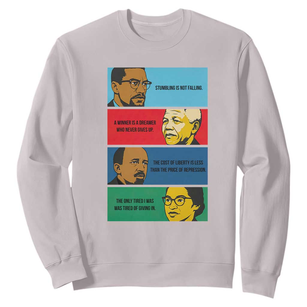 African American Leaders History Quote Gift Sweatshirt TS12 Ice Gray Print Your Wear