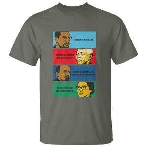African American Leaders History Quote Gift T Shirt TS12 Military Green Print Your Wear