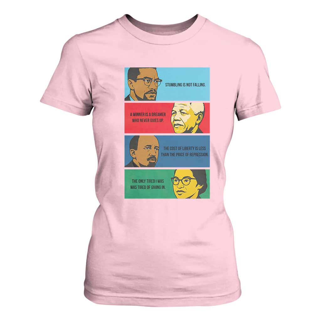 African American Leaders History Quote Gift T Shirt For Women TS12 Light Pink Print Your Wear