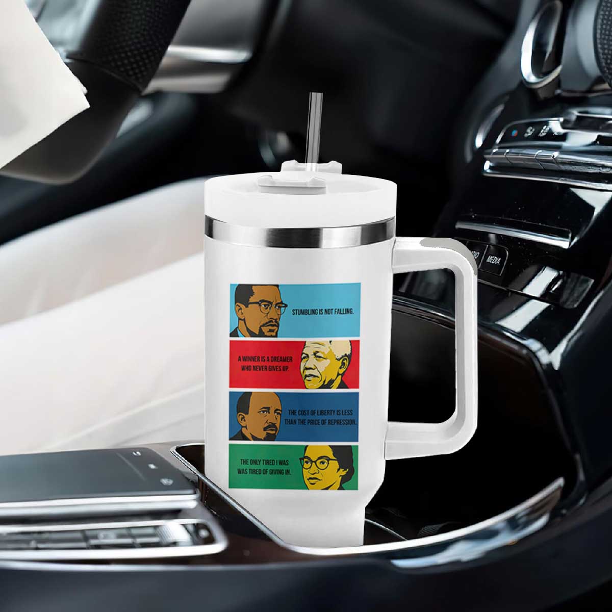African American Leaders History Quote Gift Tumbler With Handle TS12 Print Your Wear