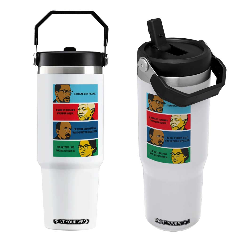 African American Leaders History Quote Gift Flip Straw Tumbler TS12 One Size: 30 oz White Print Your Wear