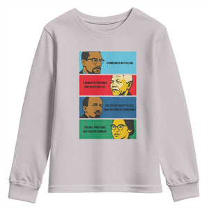 African American Leaders History Quote Gift Youth Sweatshirt TS12 Ice Gray Print Your Wear