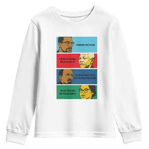 African American Leaders History Quote Gift Youth Sweatshirt TS12 White Print Your Wear
