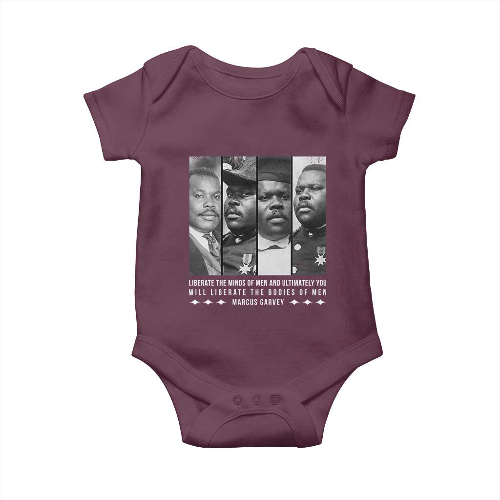 Marcus Garve Quote Baby Onesie Liberate The Minds Of Men TS12 Maroon Print Your Wear