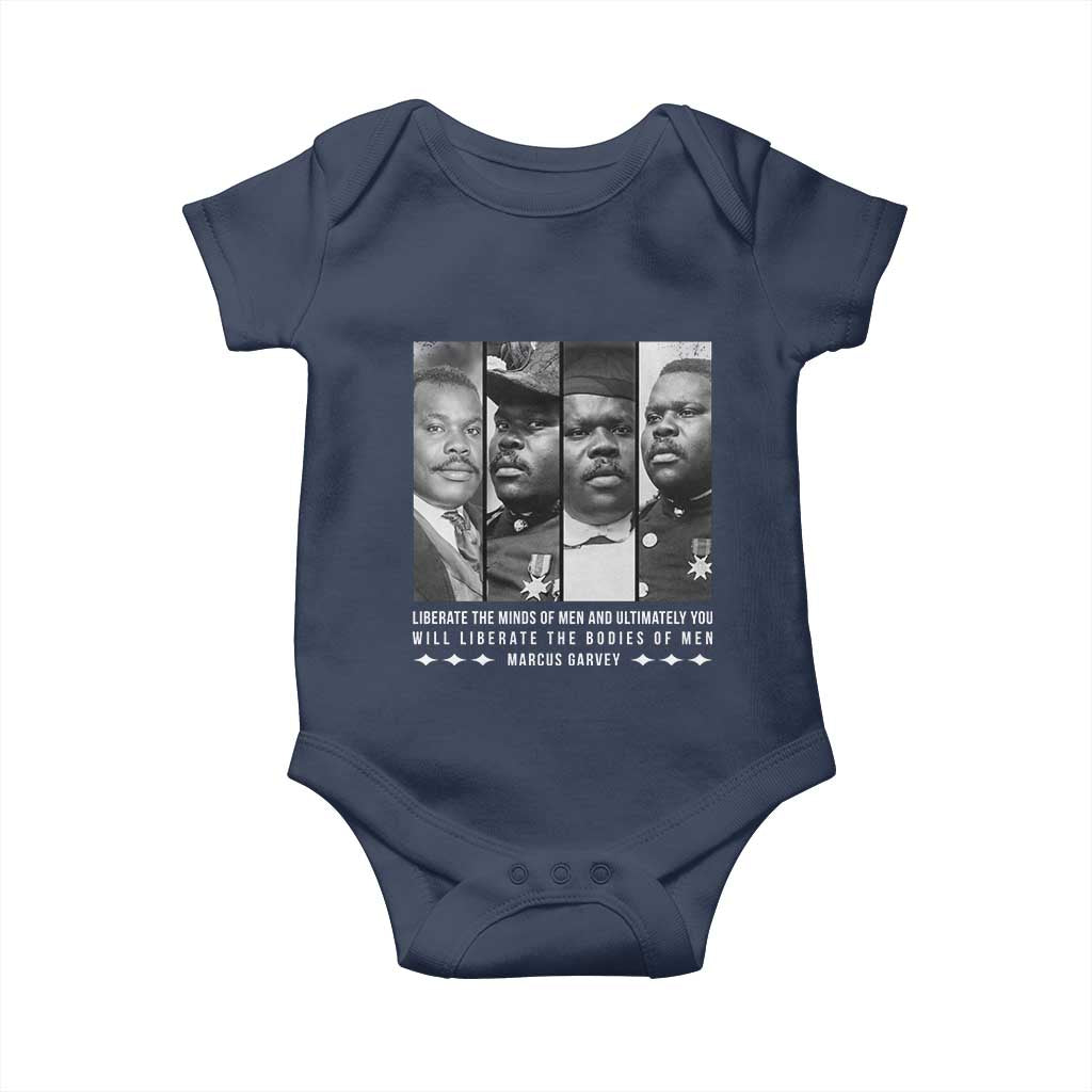 Marcus Garve Quote Baby Onesie Liberate The Minds Of Men TS12 Navy Print Your Wear