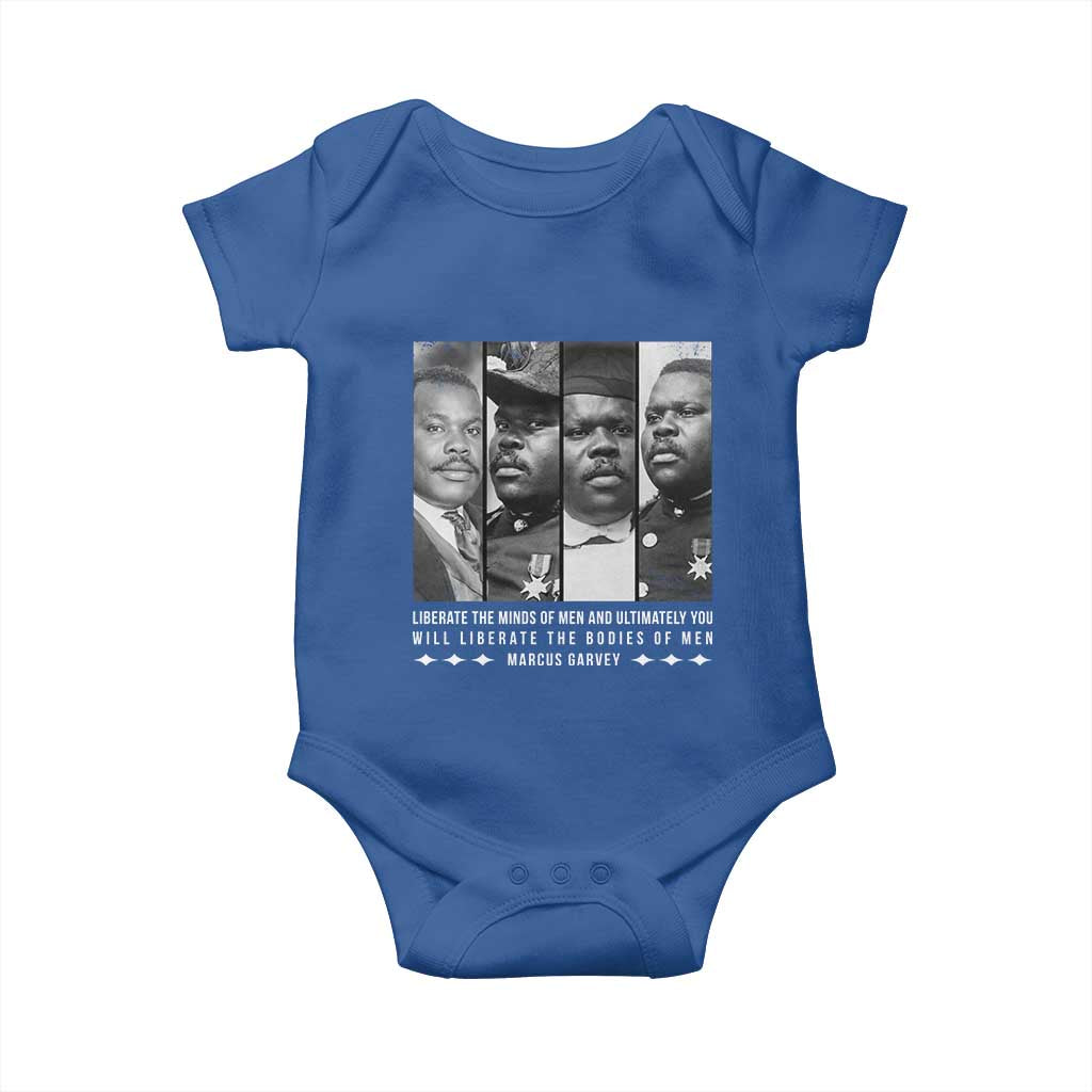 Marcus Garve Quote Baby Onesie Liberate The Minds Of Men TS12 Royal Blue Print Your Wear