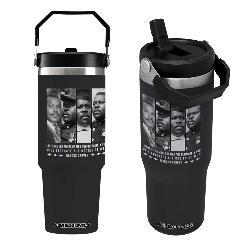 Marcus Garve Quote Flip Straw Tumbler Liberate The Minds Of Men TS12 One Size: 30 oz Black Print Your Wear