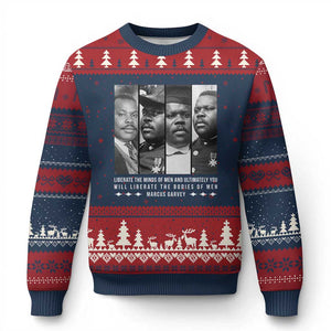 Marcus Garve Quote Ugly Christmas Sweater Liberate The Minds Of Men TS12 Navy Red Print Your Wear