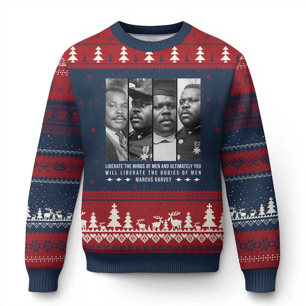 Marcus Garve Quote Ugly Christmas Sweater Liberate The Minds Of Men TS12 Navy Red Print Your Wear