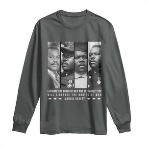 Marcus Garve Quote Long Sleeve Shirt Liberate The Minds Of Men TS12 Dark Heather Print Your Wear