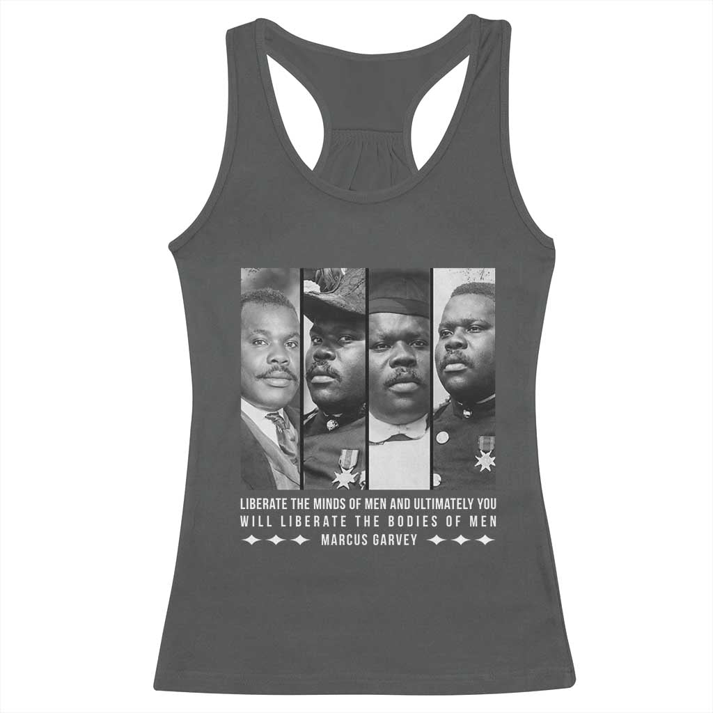 Marcus Garve Quote Racerback Tank Top Liberate The Minds Of Men TS12 Dark Heather Print Your Wear