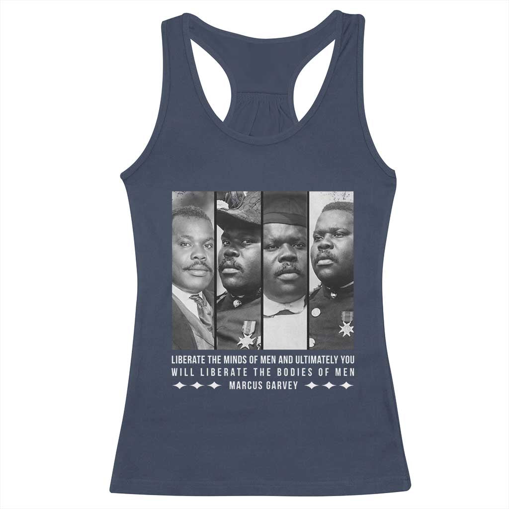 Marcus Garve Quote Racerback Tank Top Liberate The Minds Of Men TS12 Navy Print Your Wear