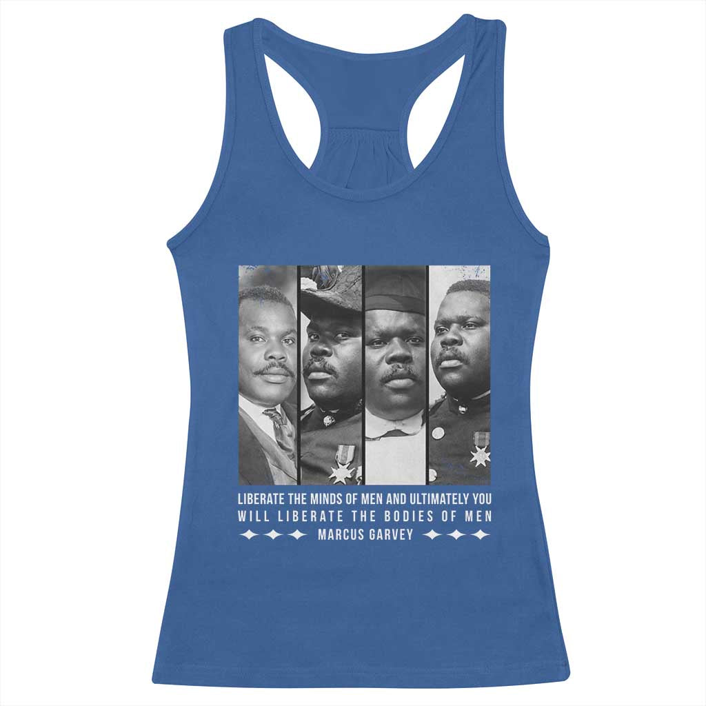 Marcus Garve Quote Racerback Tank Top Liberate The Minds Of Men TS12 Royal Blue Print Your Wear