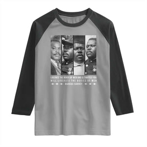 Marcus Garve Quote Raglan Shirt Liberate The Minds Of Men TS12 Sport Gray Black Print Your Wear