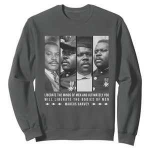 Marcus Garve Quote Sweatshirt Liberate The Minds Of Men TS12 Dark Heather Print Your Wear