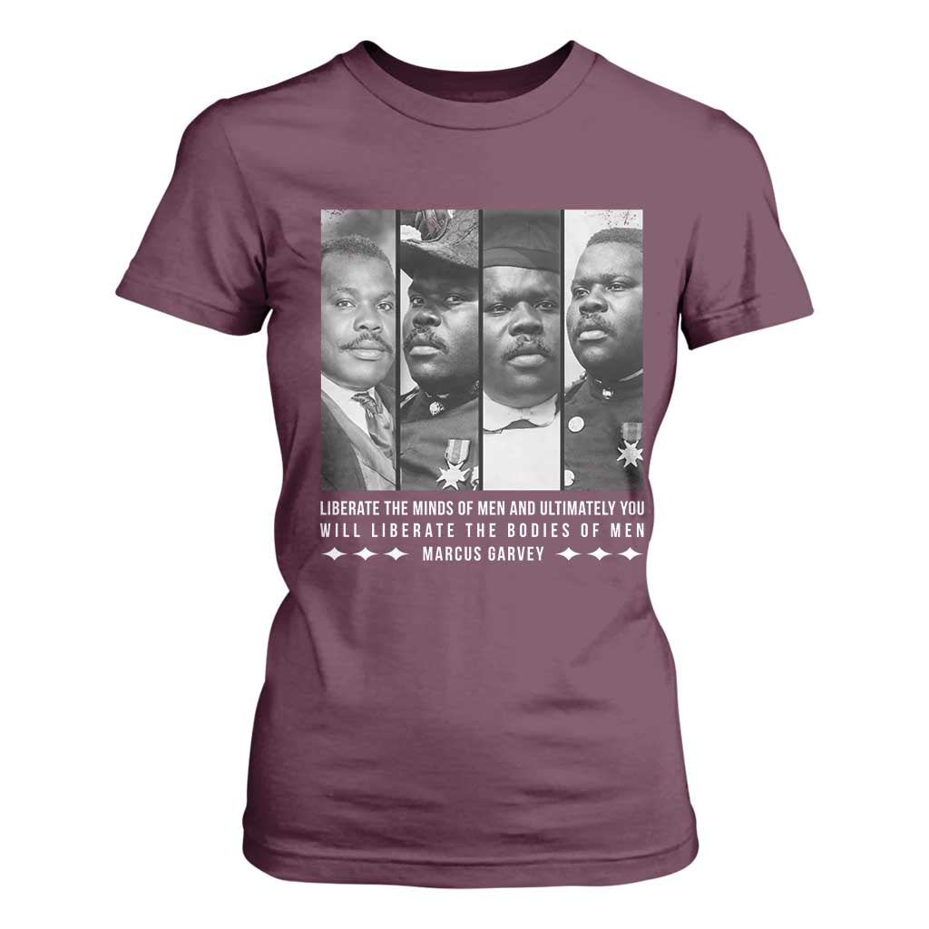 Marcus Garve Quote T Shirt For Women Liberate The Minds Of Men TS12 Maroon Print Your Wear