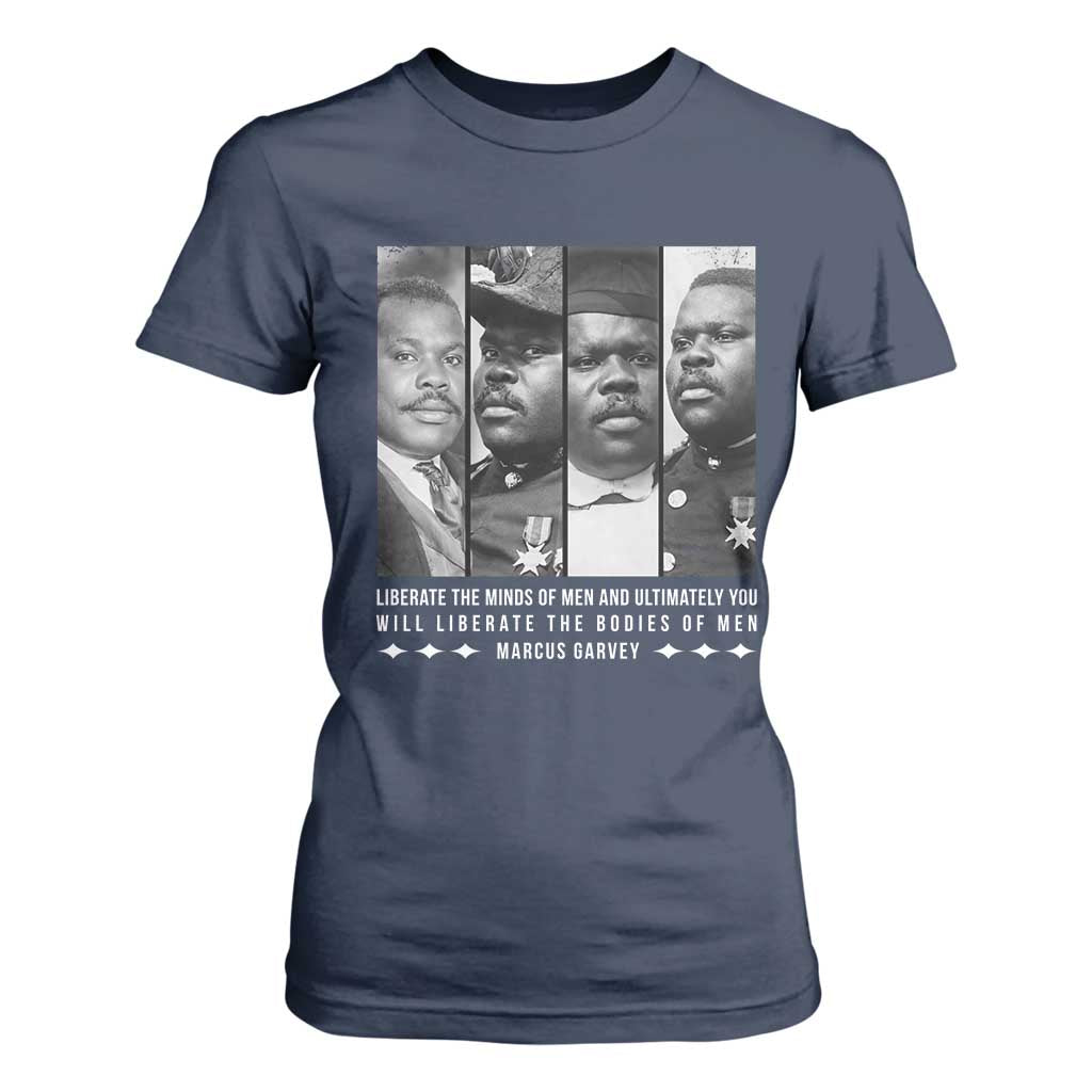 Marcus Garve Quote T Shirt For Women Liberate The Minds Of Men TS12 Navy Print Your Wear