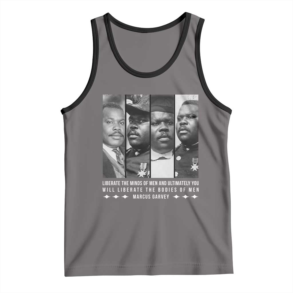Marcus Garve Quote Tank Top Liberate The Minds Of Men TS12 Deep Heather Black Print Your Wear