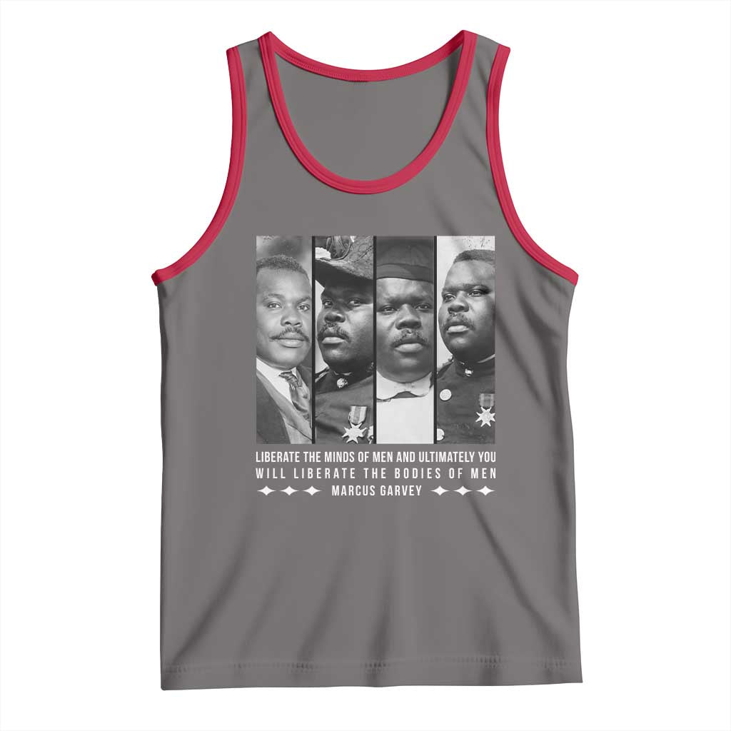 Marcus Garve Quote Tank Top Liberate The Minds Of Men TS12 Deep Heather Red Print Your Wear