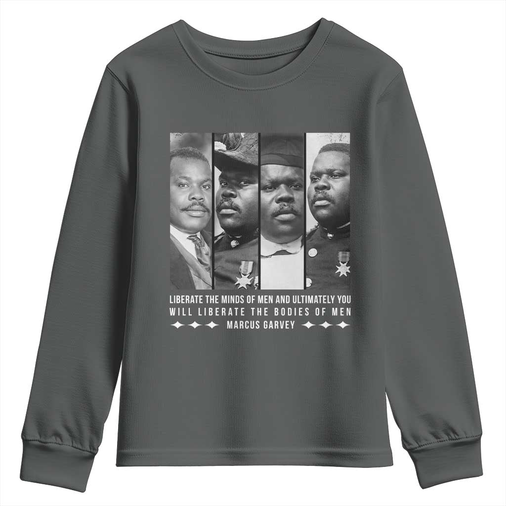 Marcus Garve Quote Youth Sweatshirt Liberate The Minds Of Men TS12 Dark Heather Print Your Wear