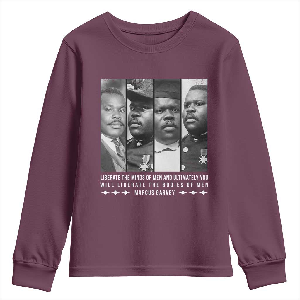 Marcus Garve Quote Youth Sweatshirt Liberate The Minds Of Men TS12 Maroon Print Your Wear