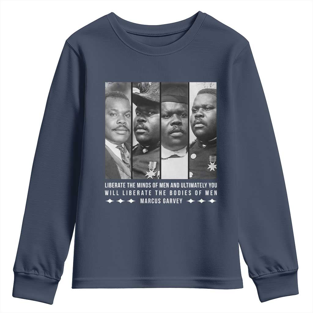 Marcus Garve Quote Youth Sweatshirt Liberate The Minds Of Men TS12 Navy Print Your Wear