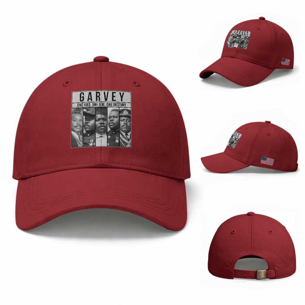 Marcus Garvey Quote Baseball Cap One God One Aim One Destiny TS12 Baseball Cap Universal Fit Cherry Red Print Your Wear